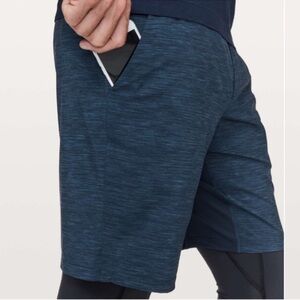 Lululemon T.H.E. Short Linerless 9" Updated Heather Allover‎ Iron Blue True Navy